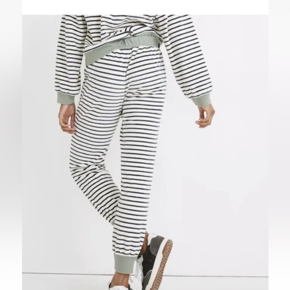 MADEWELL XS MWL Velour Slim Joggers in Stripe (JOGGER ONLY) - Picture 3 of 7